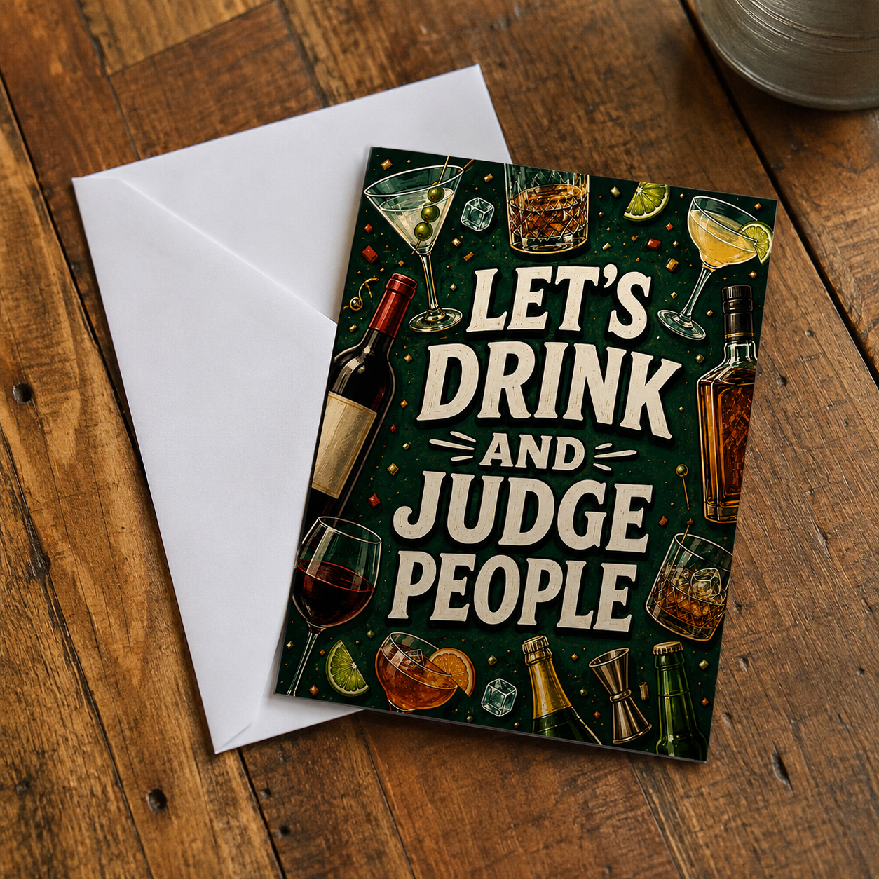 Let's Drink and Judge People Greeting Card - The Original Underground