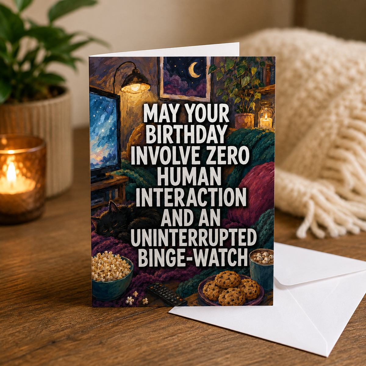 Zero Human Interaction Funny Introvert Birthday Card - The Original Underground