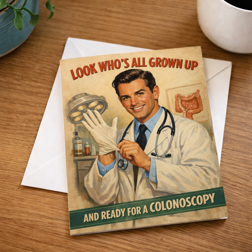 Look Who's Ready for a Colonoscopy Birthday Card - The Original Underground