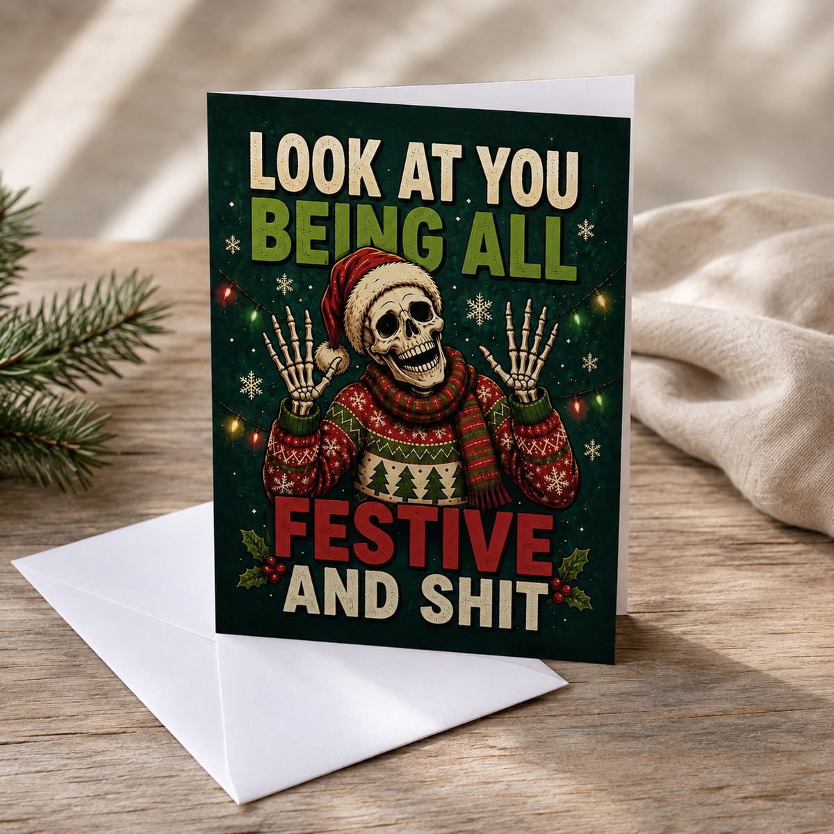 Funny Skeleton Christmas Card - The Original Underground