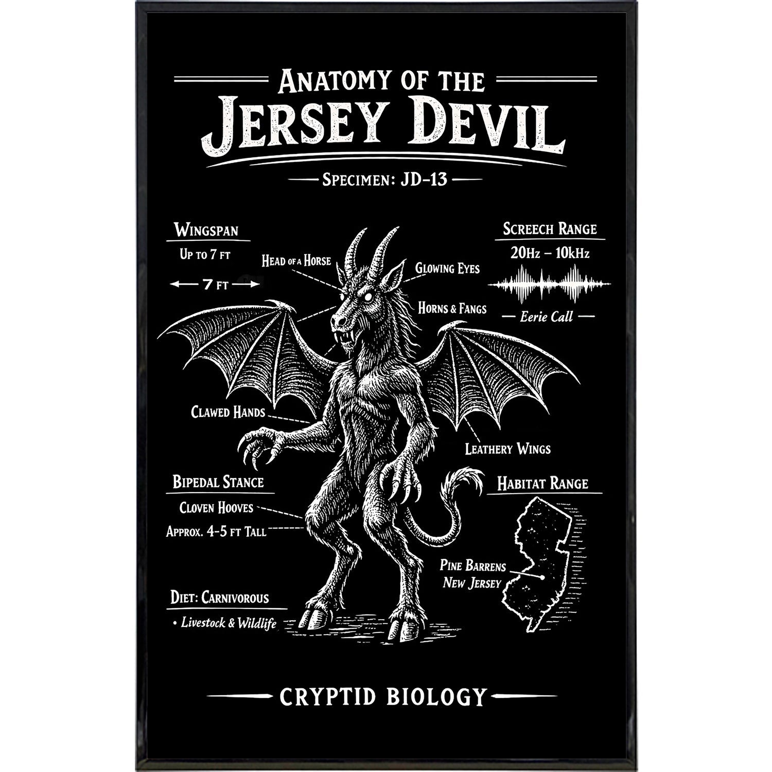 Anatomy of the Jersey Devil Print - The Original Underground