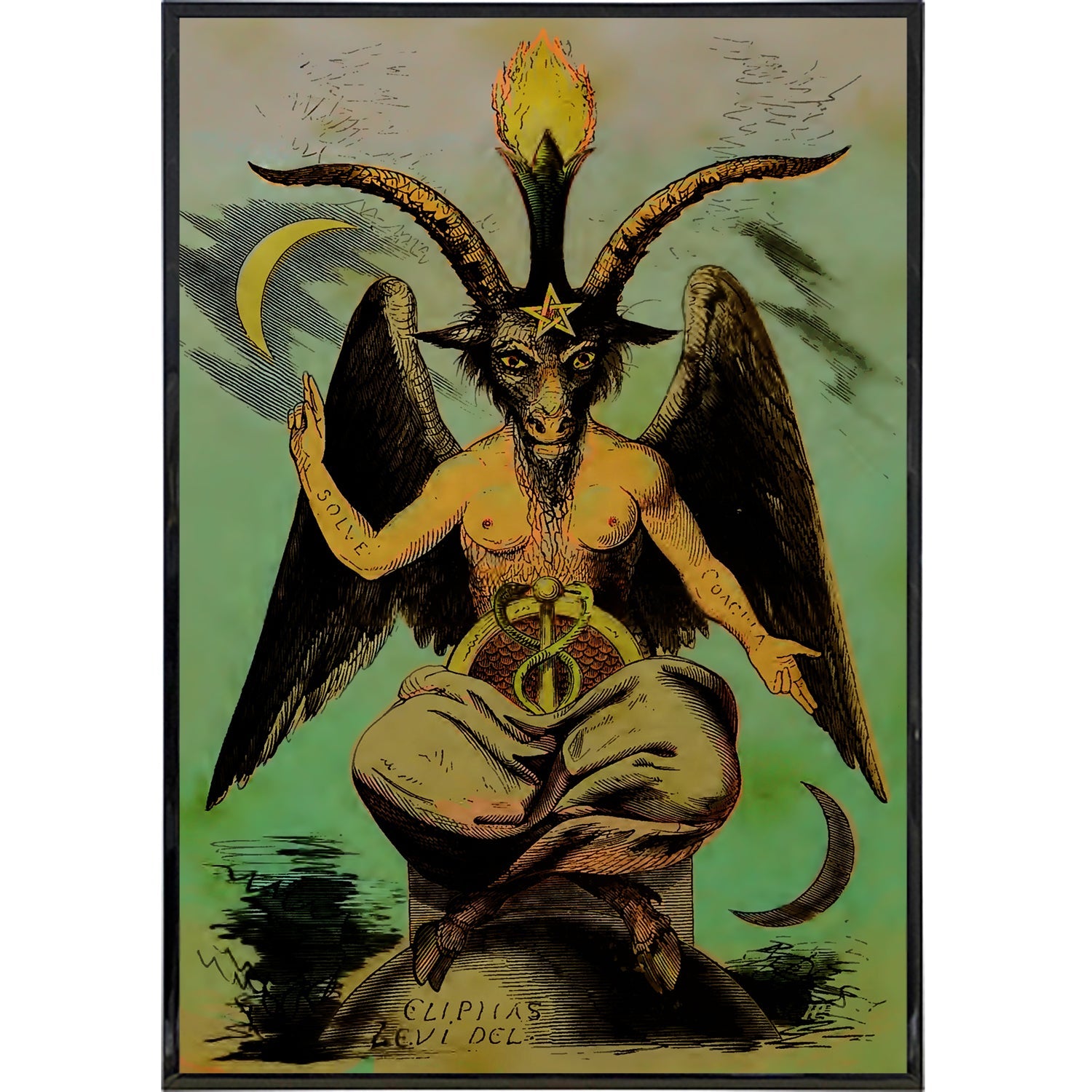 Baphomet Colorized Illustration Print - The Original Underground