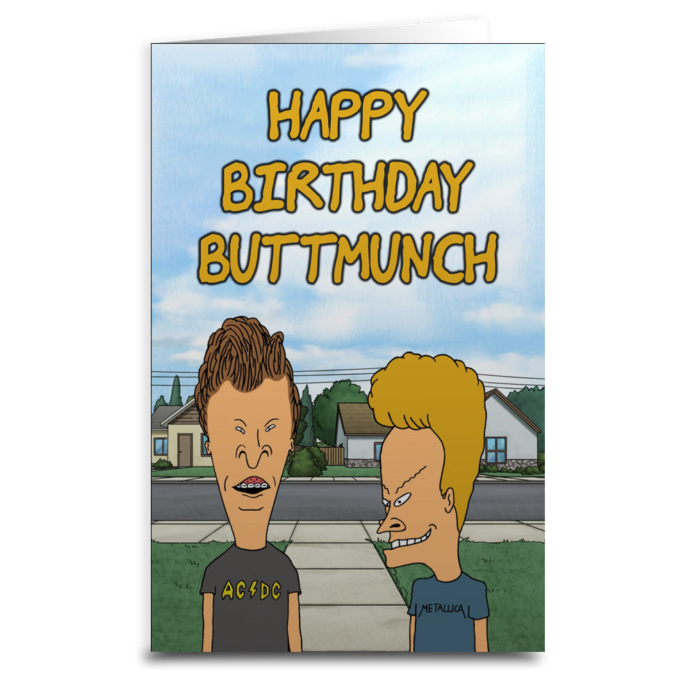 Beavis and Butt-Head Birthday Greeting Card - Shady Front