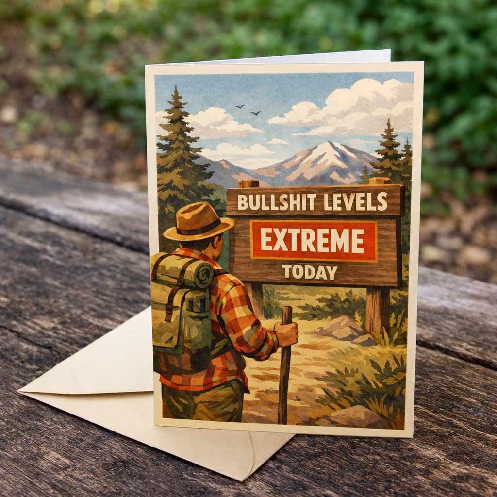 Bullshit Levels Extreme Today Card - The Original Underground