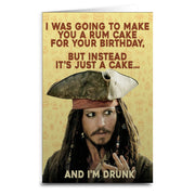 Jack Sparrow "Rum Cake" Birthday Greeting Card - The Original Underground