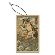 Cat Destroying City Ukiyo-E Air Freshener - The Original Underground