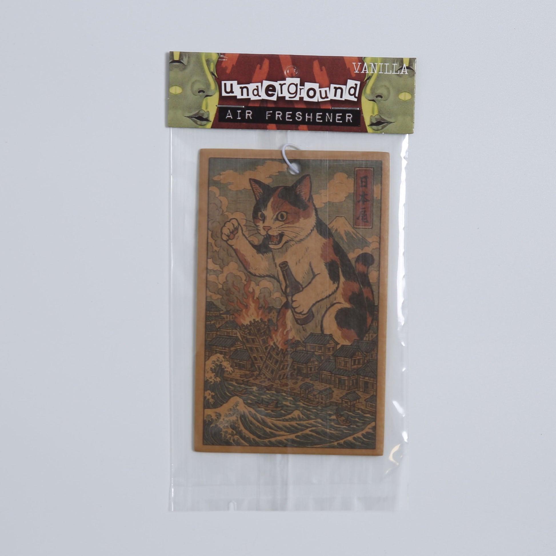 Cat Destroying City Ukiyo-E Air Freshener - The Original Underground