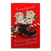 Cats Don't Care About Christmas Greeting Card - The Original Underground