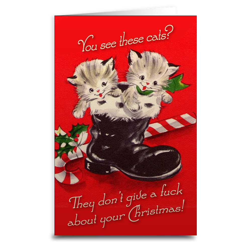 Cats Don't Care About Christmas Greeting Card - The Original Underground