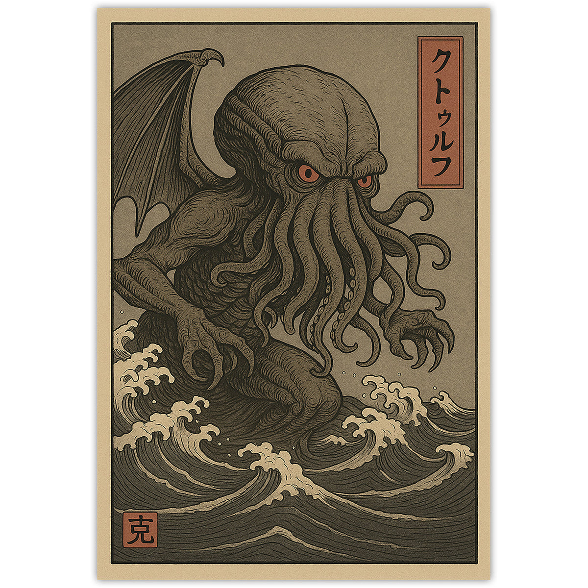 Cthulhu Traditional Ukiyo-E Style Sticker - The Original Underground