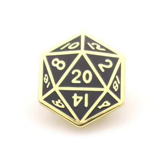 20 Sided Die Enamel Pin - The Original Underground