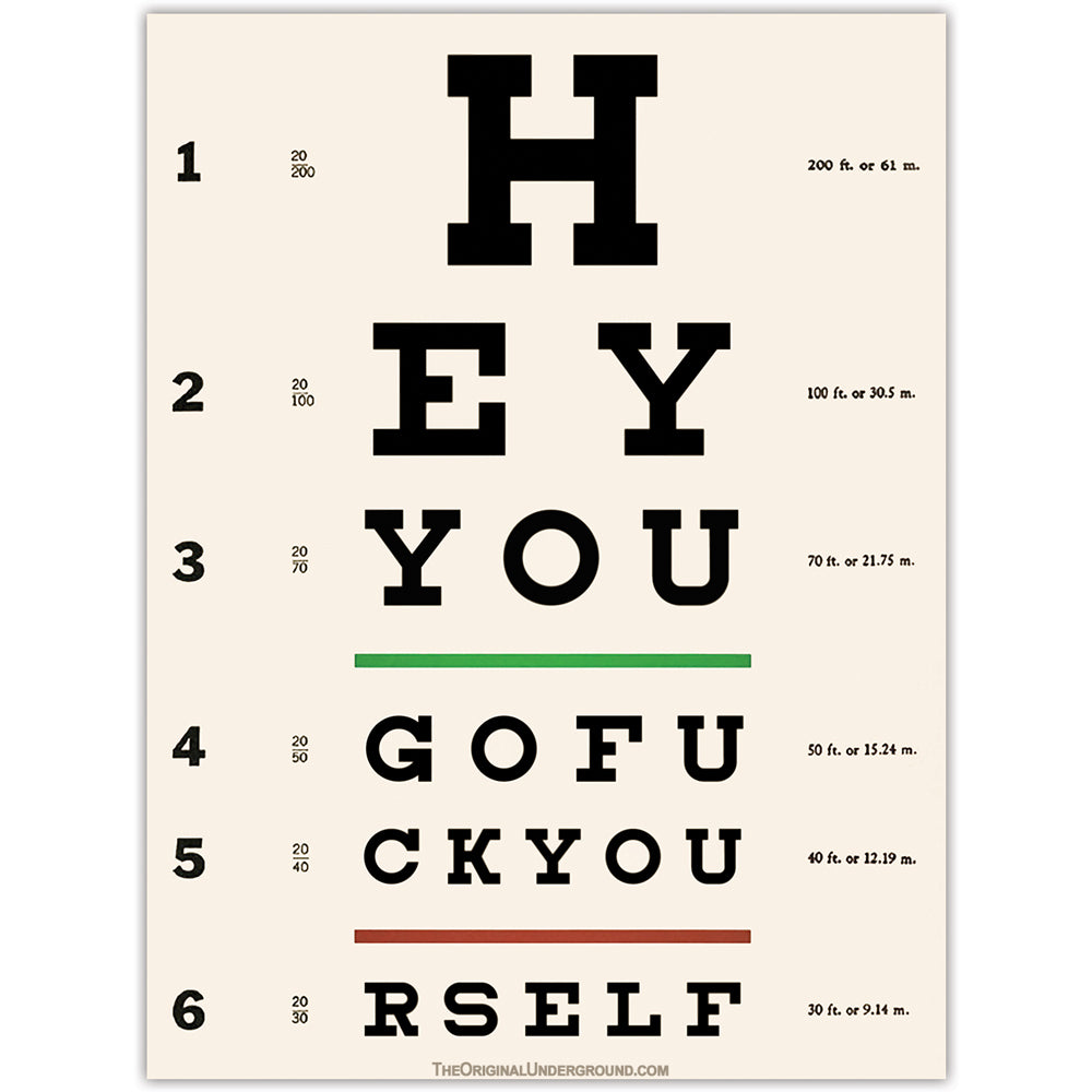 Eye Test Chart Car Magnet - The Original Underground