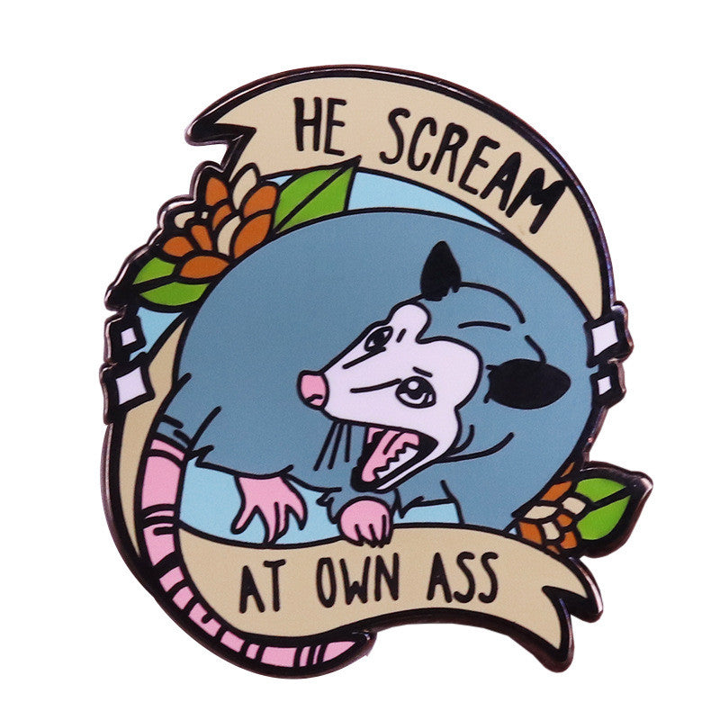 Opossum Enamel Pin - Shady Front
