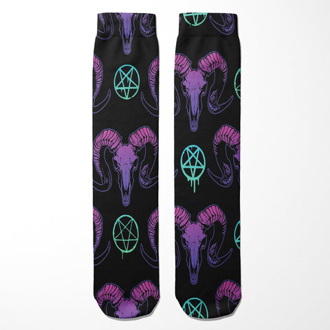 Goat Skulls and Pentacles Socks - The Original Underground / theoriginalunderground.com