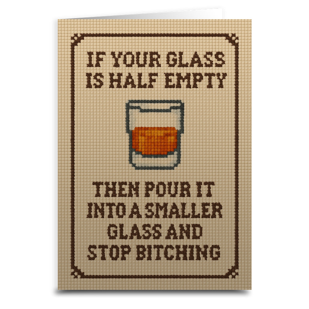 If Your Glass is Half Empty Greeting Card - The Original Underground