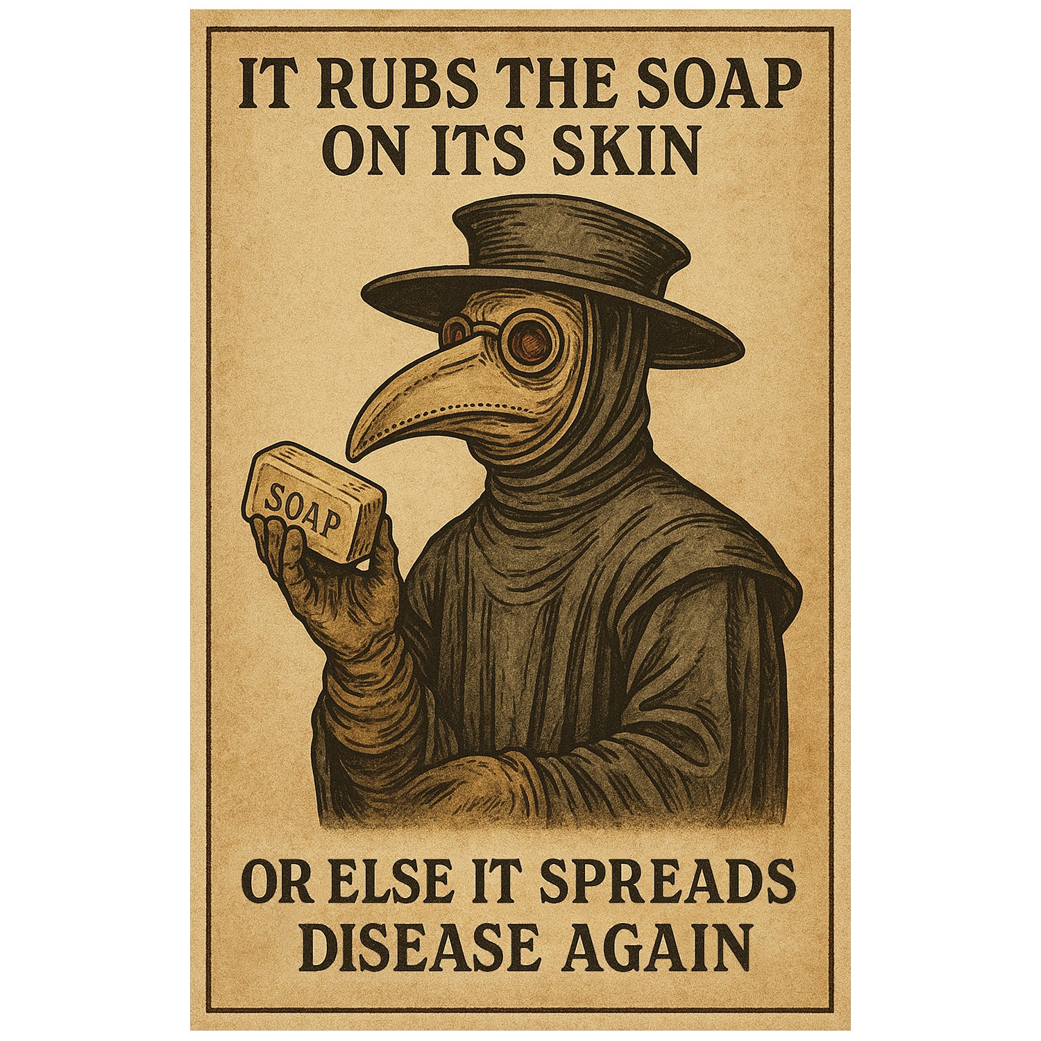 It Rubs The Soap On It's Skin Poster Print- The Original Underground