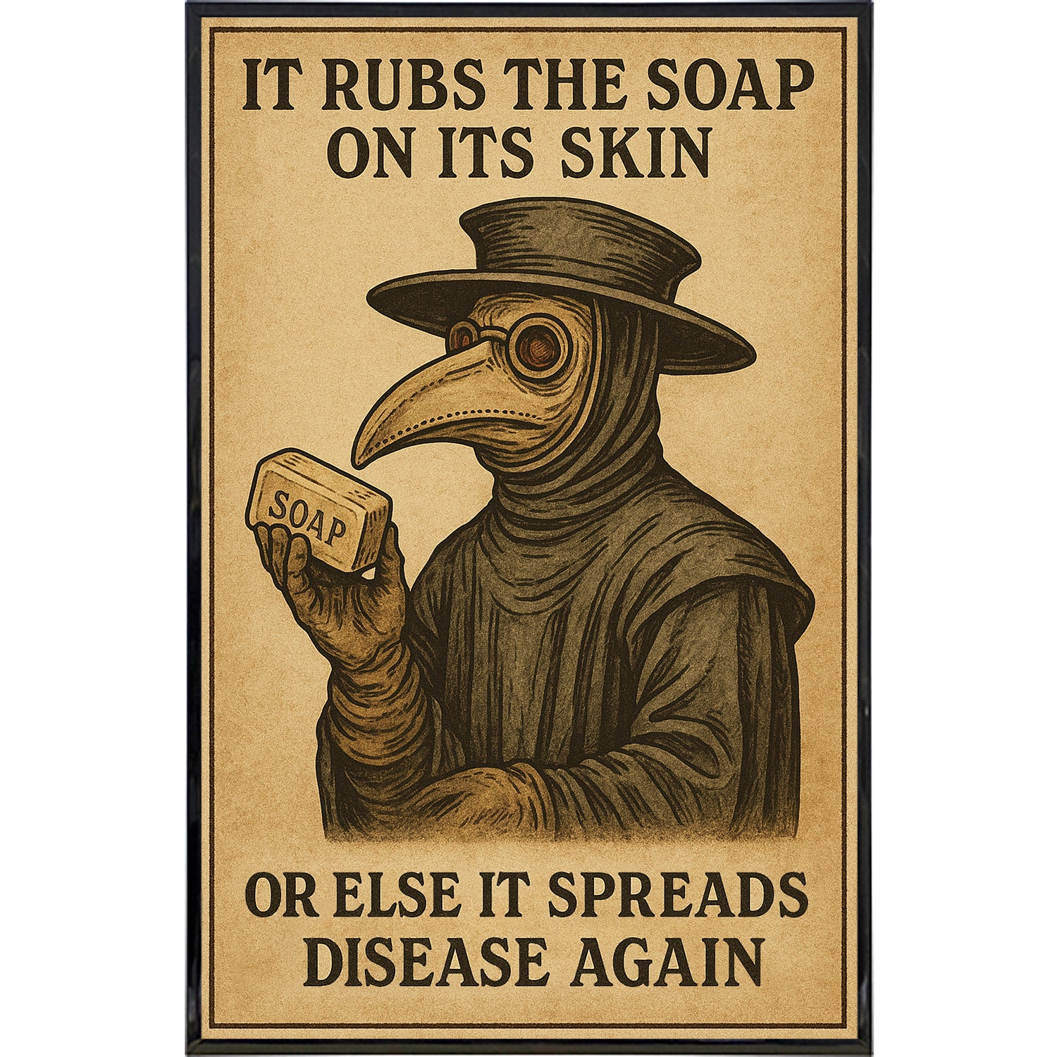 It Rubs The Soap On It's Skin Poster Print- The Original Underground