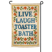 Live Laugh Toaster Bath Needlepoint Garden Flag - The Original Underground