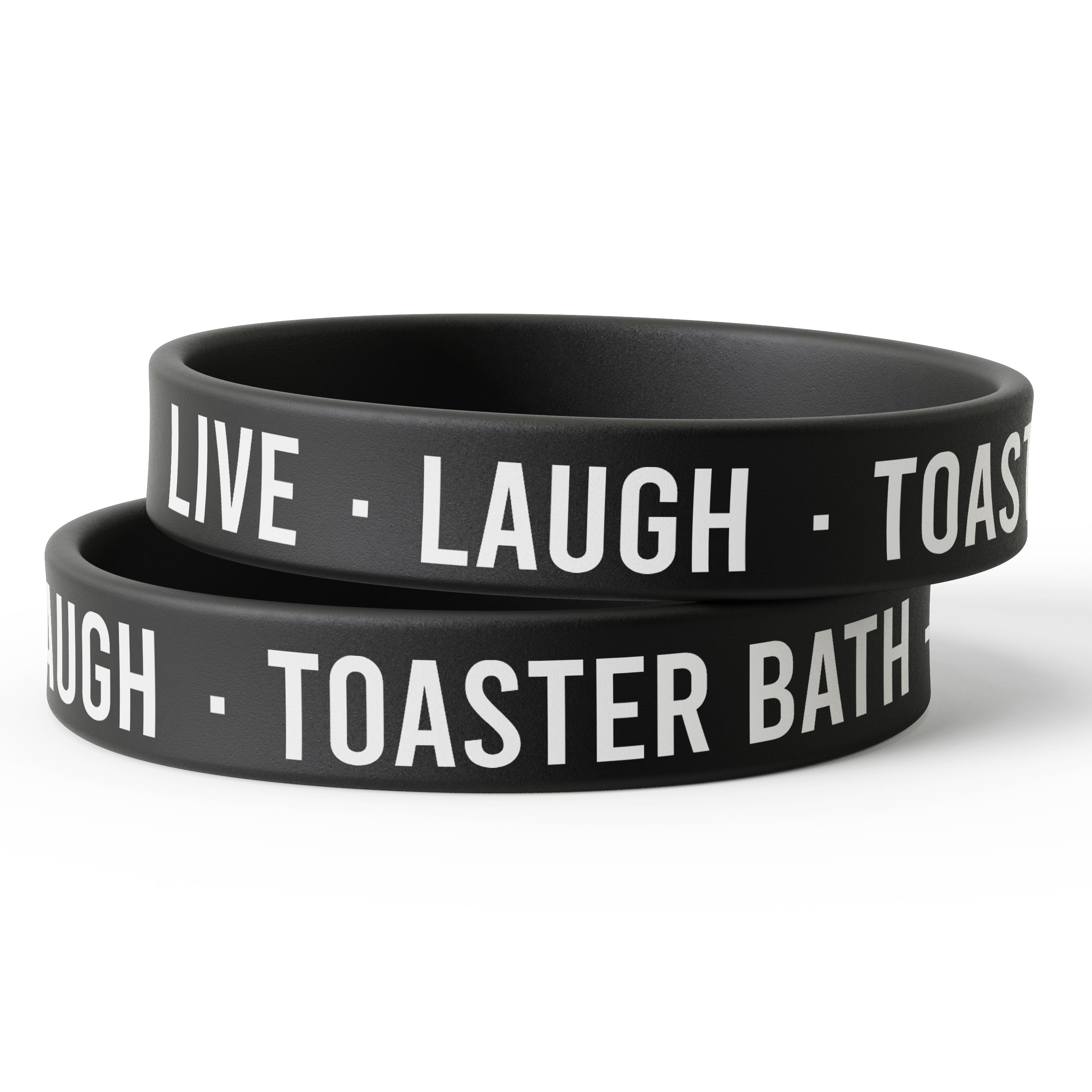 Live Laugh Toaster Bath Silicone Wristband - Shady Front