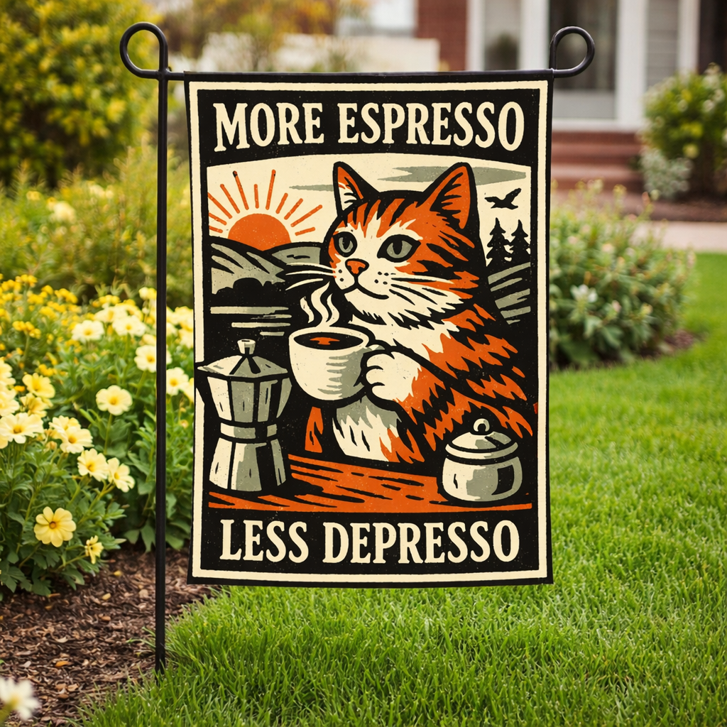 More Espresso Less Depresso Garden Flag - The Original Underground
