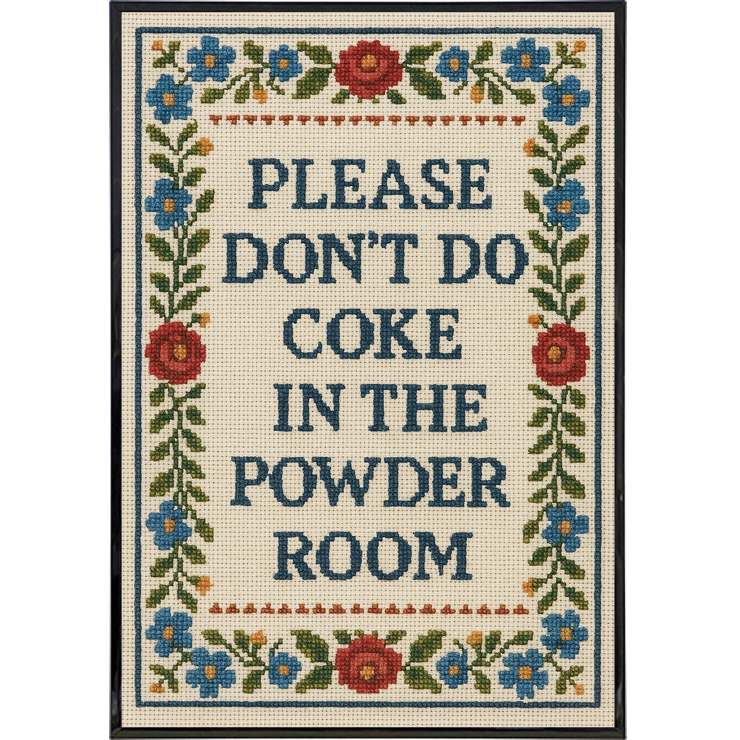 Please Don't Do Coke Needlepoint Poster Print - The Original Underground