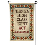 This is a High Class Joint Garden Flag - Shady Front