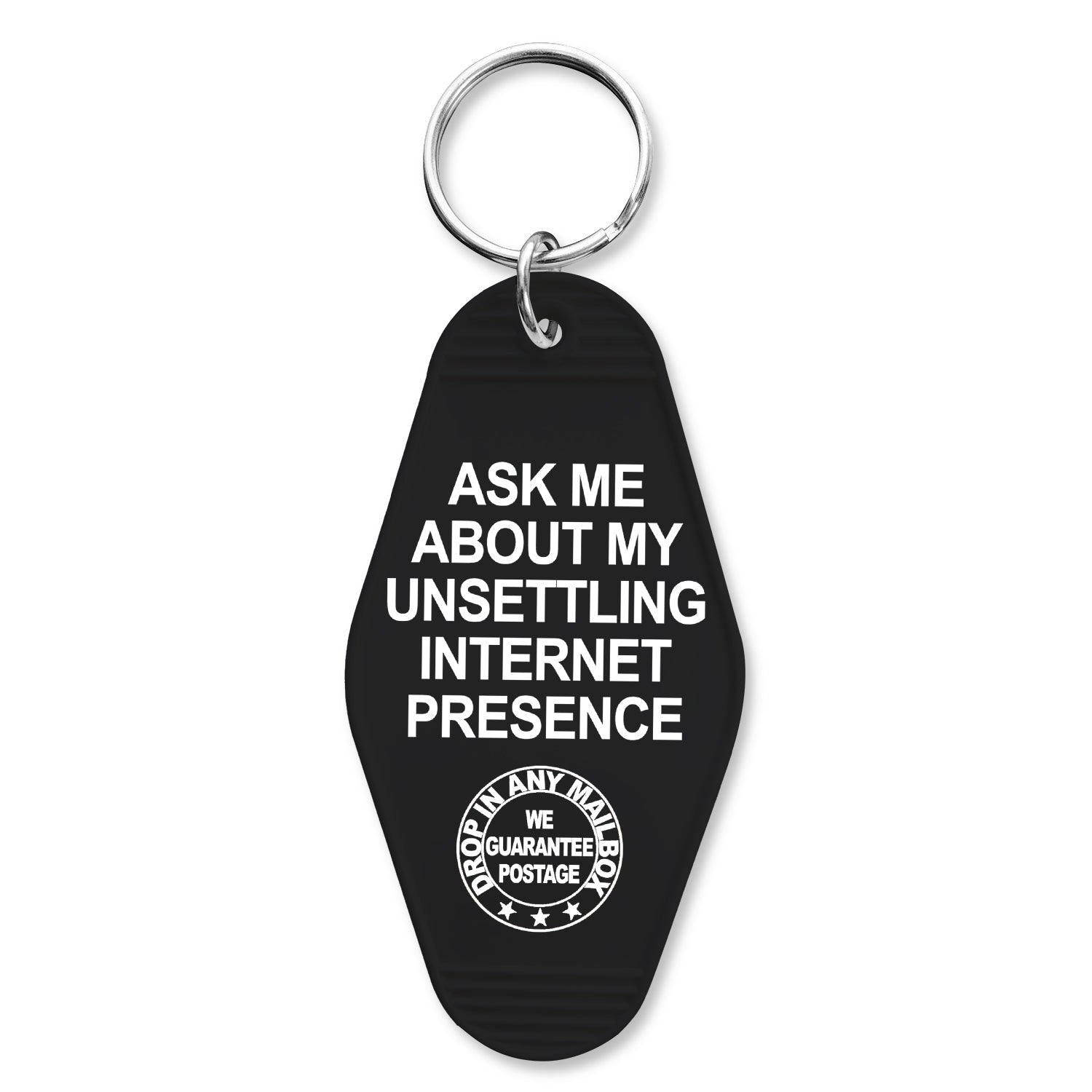 Ask Me About My Unsettling Internet Presence Room Keychain - The Original Underground