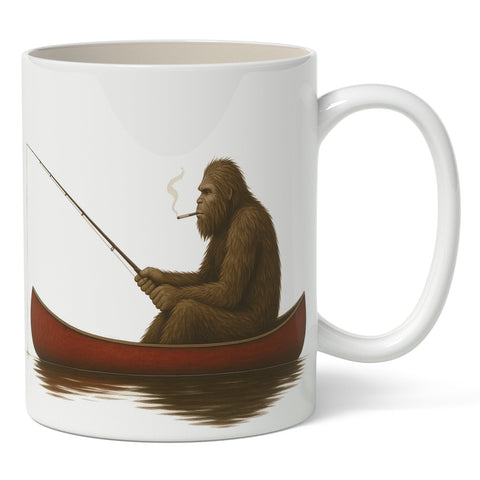 Bigfoot Fishing in a Canoe Mug - The Original Underground