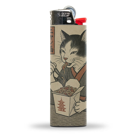Cat with Takeout Japanese Ukiyo - e Style Lighter - The Original Underground