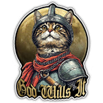 Crusader Cat "God Wills It" Sticker - The Original Underground