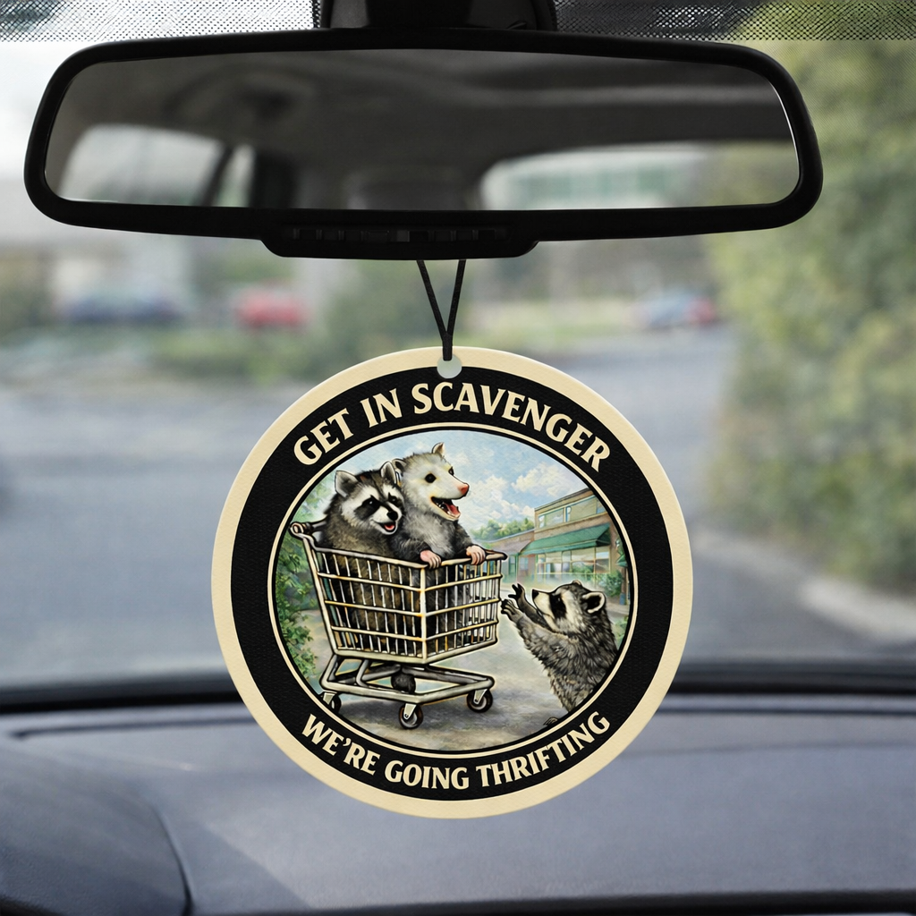 Get in Scavenger, We're Going Thrifting Air Freshener - The Original Underground