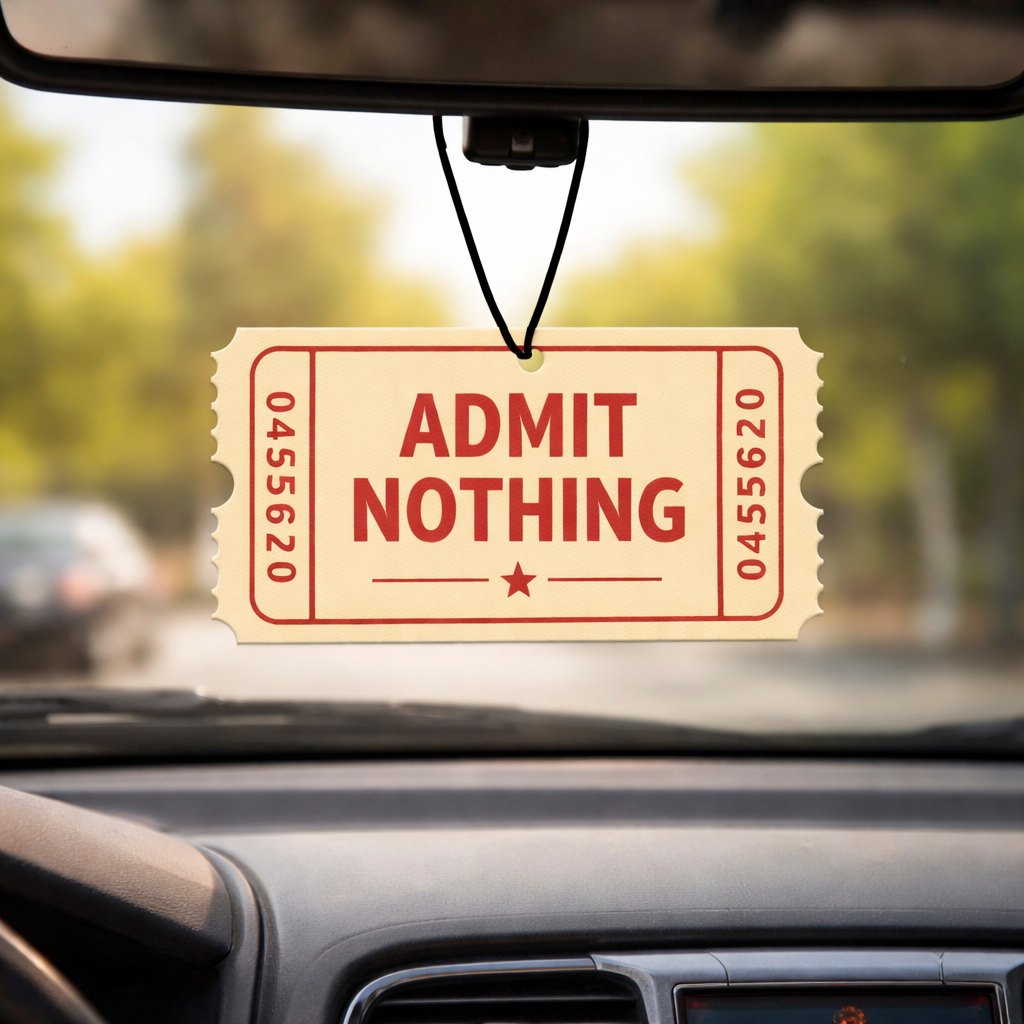 Admit Nothing Ticket Air Freshener - The Original Underground