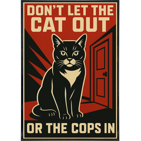 Don't Let the Cat Out or the Cops In Poster Print - The Original Underground