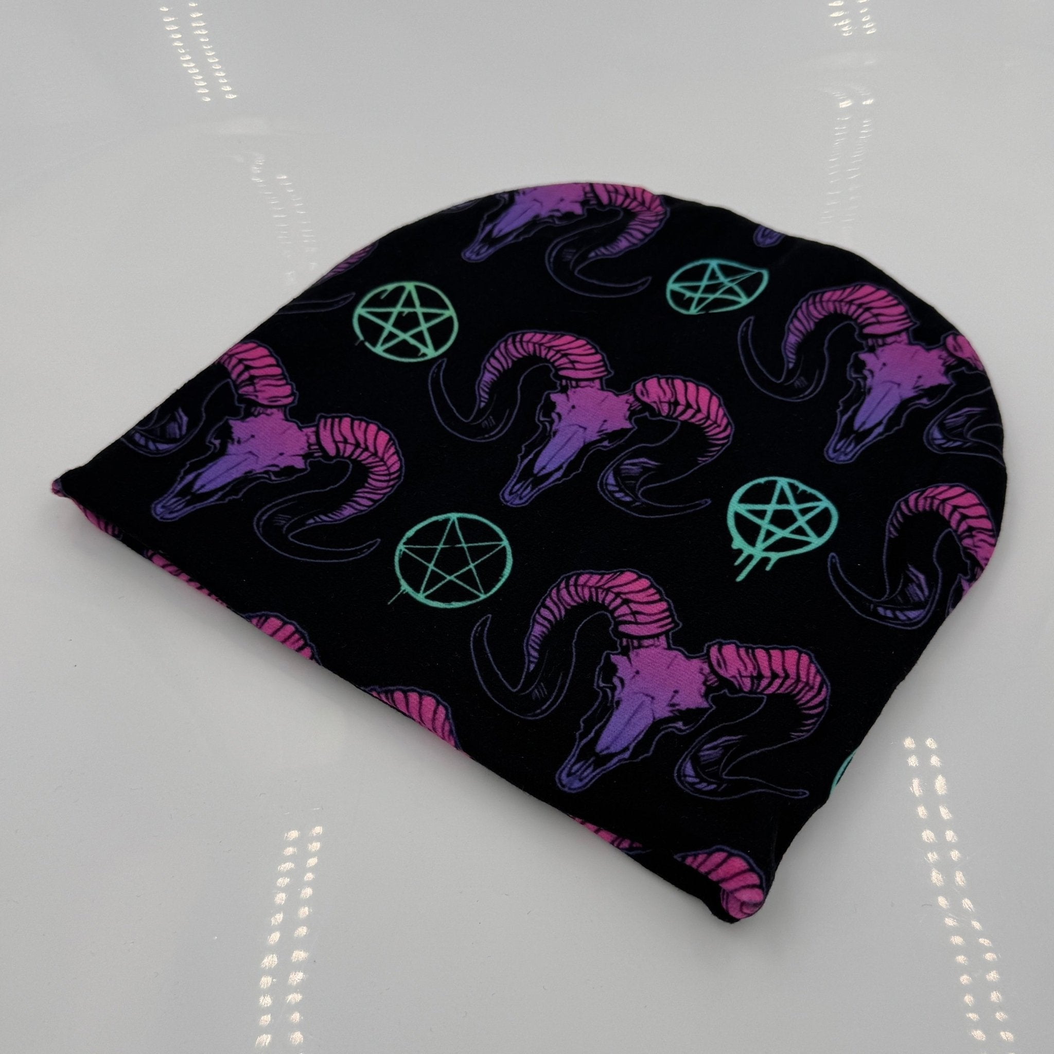 Goat Skulls and Pentacles Beanie - The Original Underground