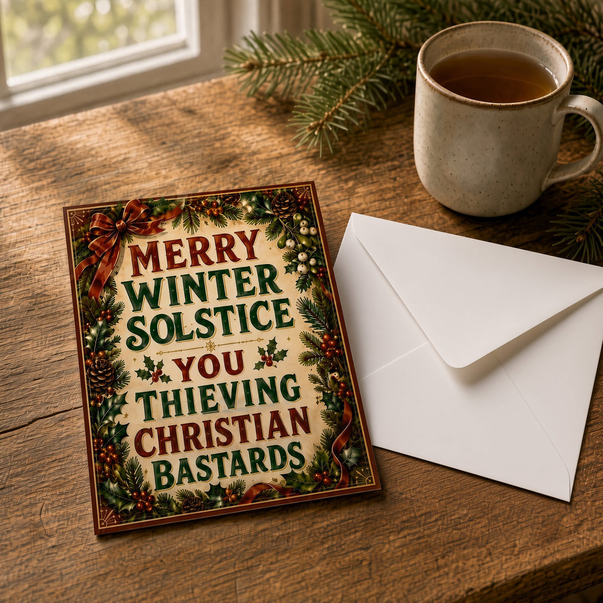 Funny Pagan Winter Solstice Greeting Card  -  The Original Underground