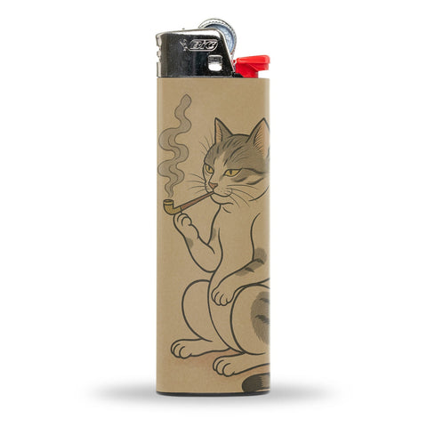 Japanese Cat Smoking a Pipe Lighter - The Original Underground