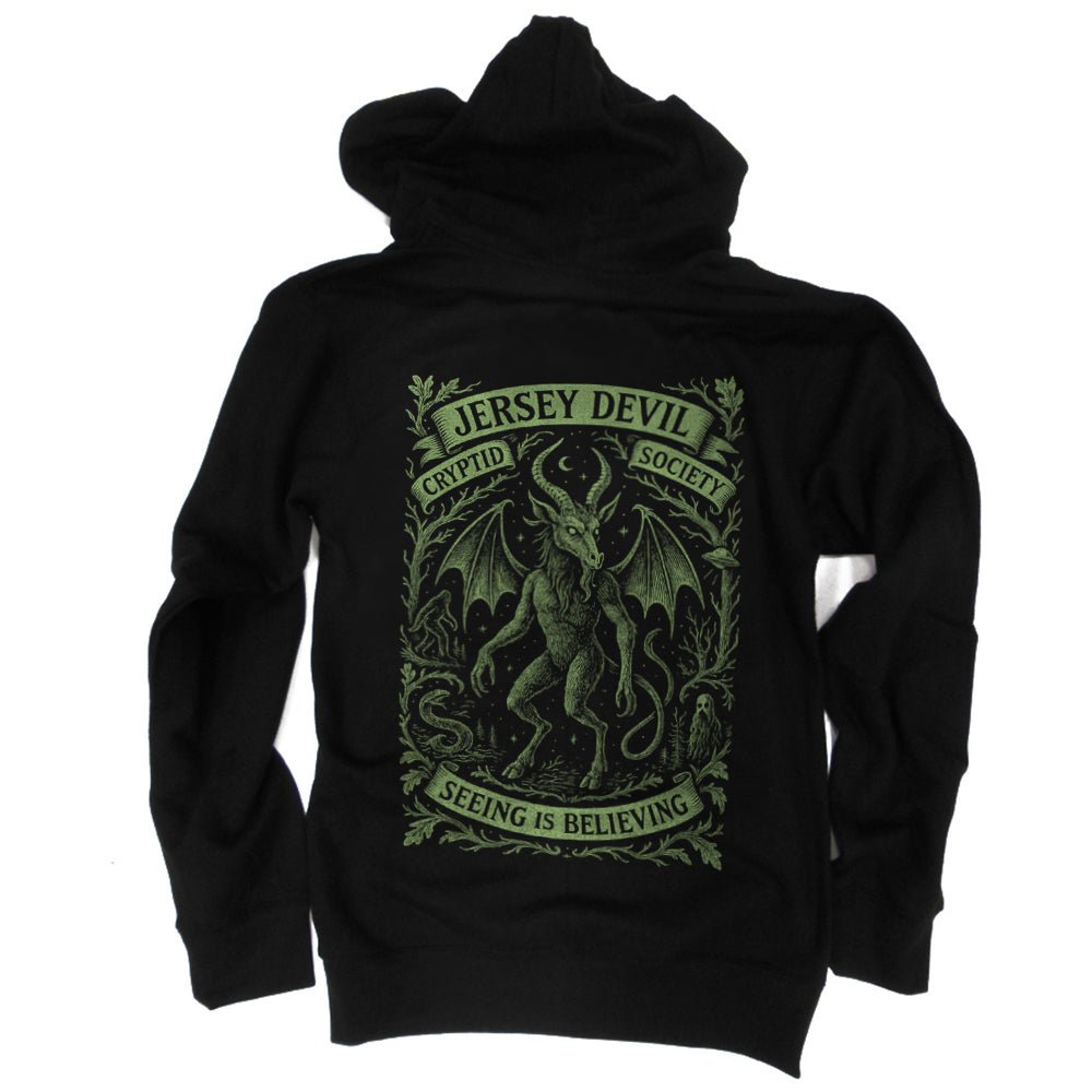 Jersey Devil Cryptid Society Zip Up Hoodie - The Original Underground