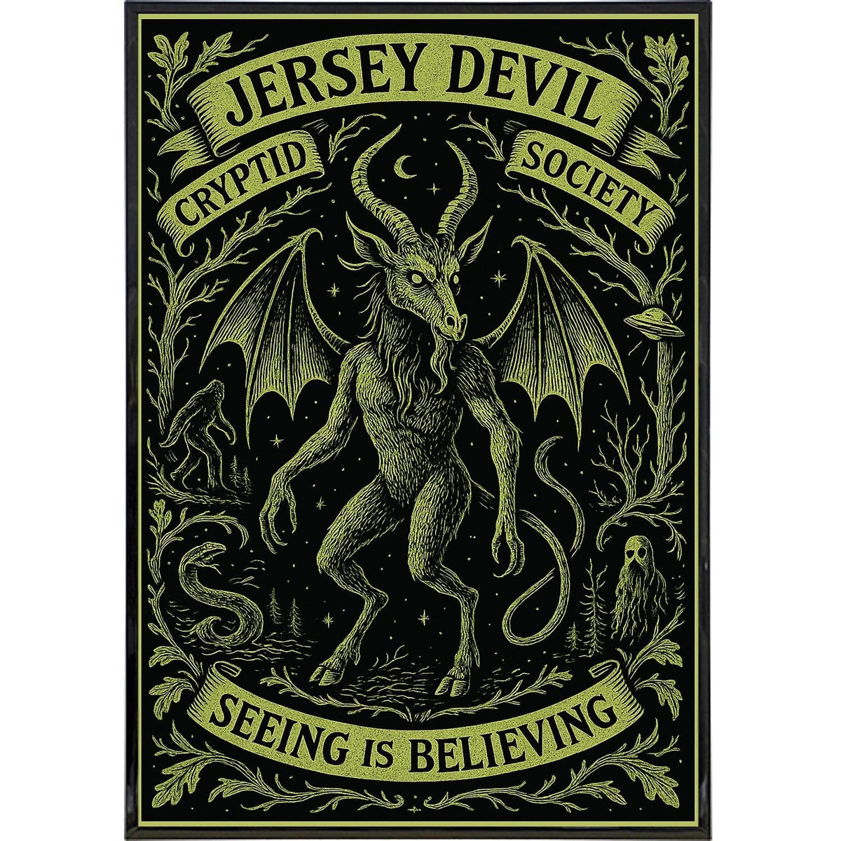 Jersey Devil Cryptid Society Poster Print - The Original Underground