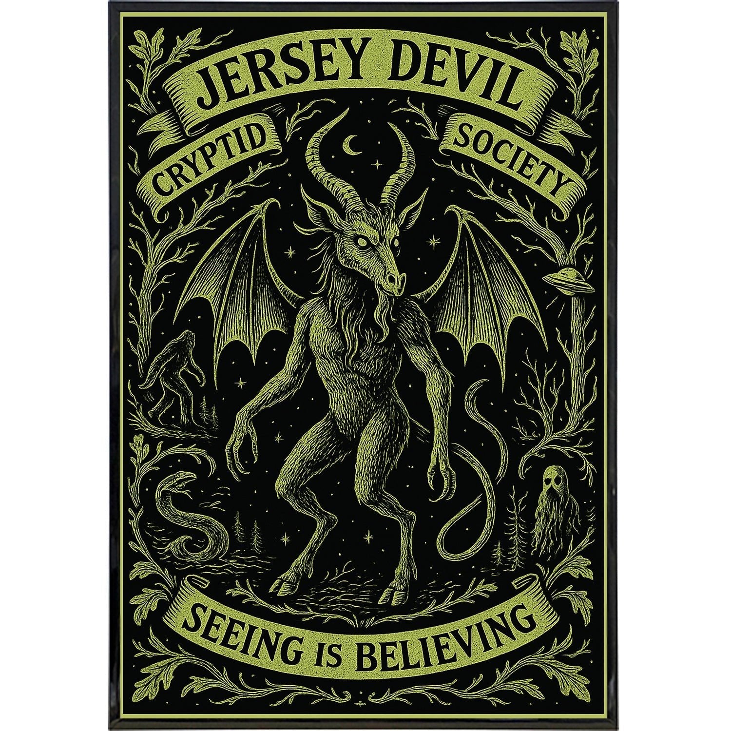 Jersey Devil Cryptid Society Poster Print - The Original Underground
