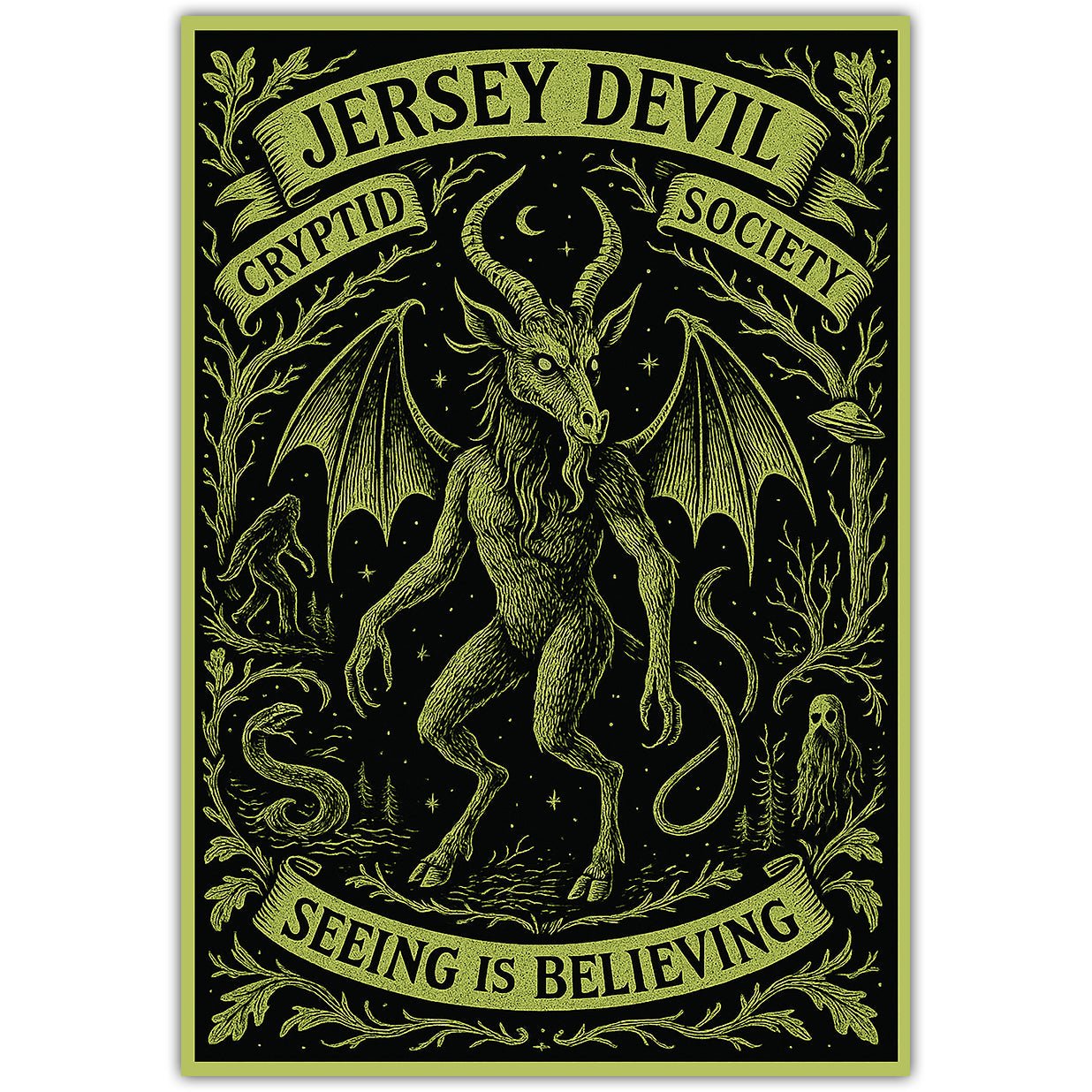 Jersey Devil Cryptid Society Sticker - The Original Underground