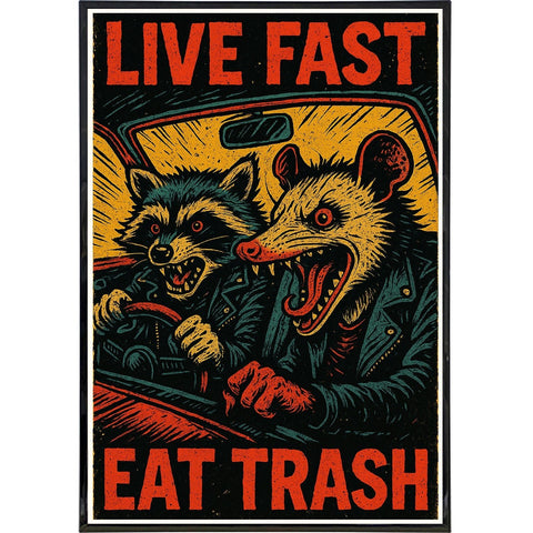 Live Fast Eat Trash Poster Print - The Original Underground