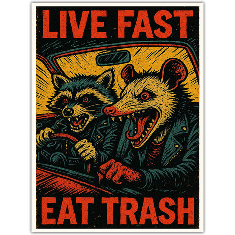 Live Fast Eat Trash Sticker - The Original Underground