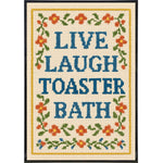 Live Laugh Toaster Bath Needlepoint Poster Print - The Original Underground