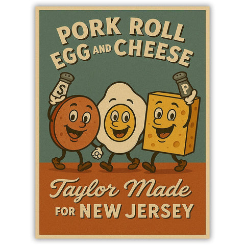 Pork Roll Egg and Cheese Taylor Made Sticker - The Original Underground
