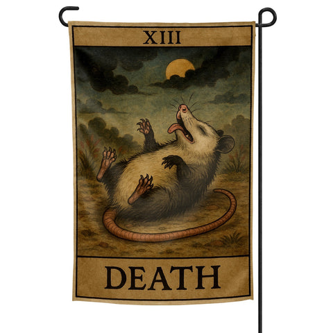Possum Playing Death Tarot Garden Flag - The Original Underground