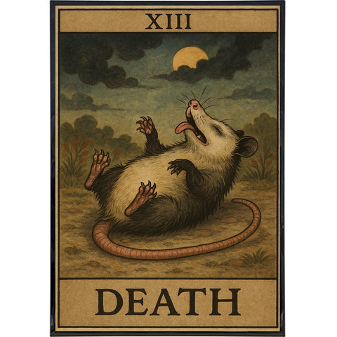 Possum Playing Death Tarot Original Poster Print - The Original Underground