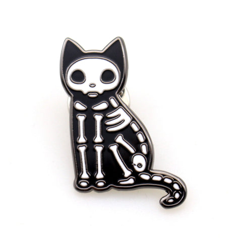 Skeleton Cat Enamel Pin - The Original Underground