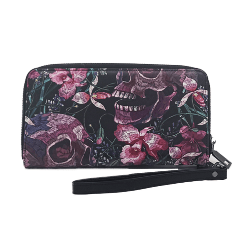 Skulls and Flowers Clutch Handbag - The Original Underground