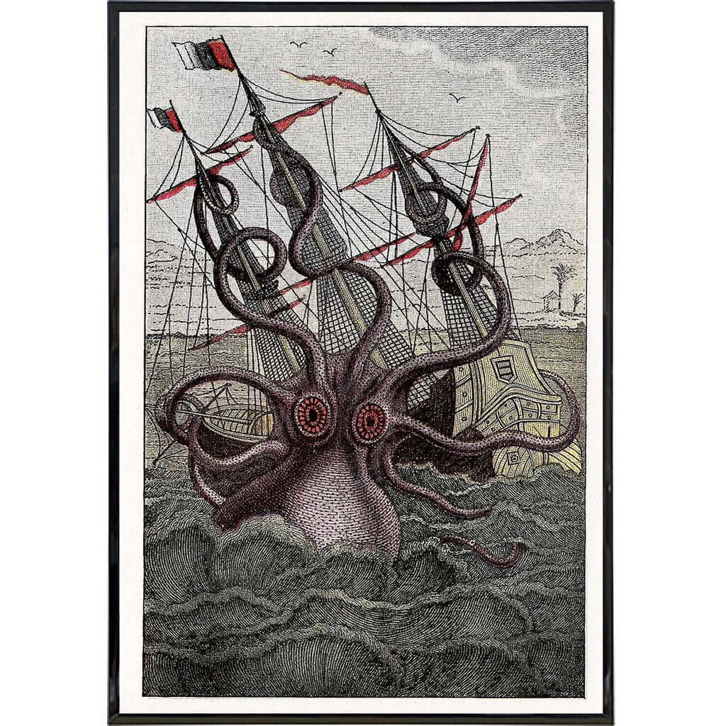 Kraken Illustration Vintage Print - The Original Underground
